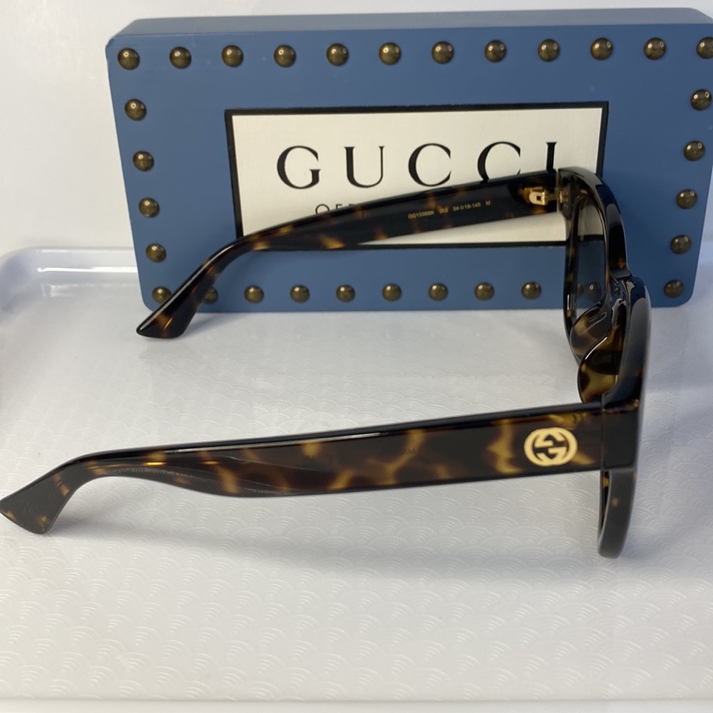 New🔥🔥 - GUCCI GG1338SK THICK RIM SUNGLASSES IN BROWN - Picture 6 of 16